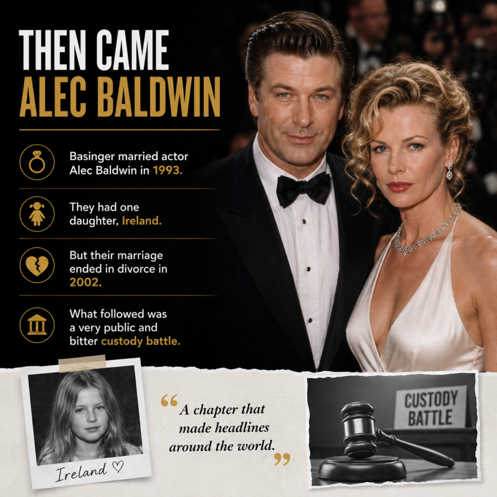 Then came Alec Baldwin

Basinger married actor Alec Baldwin in 1993.

They had one daughter, Ireland.

But their marriage ended in divorce in 2002.

What followed was a very public and bitter custody battle.